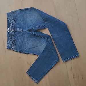 Eileen Fisher Jeans Women's sz 4 Petite Straight Leg Mid Rise Denim Jeans